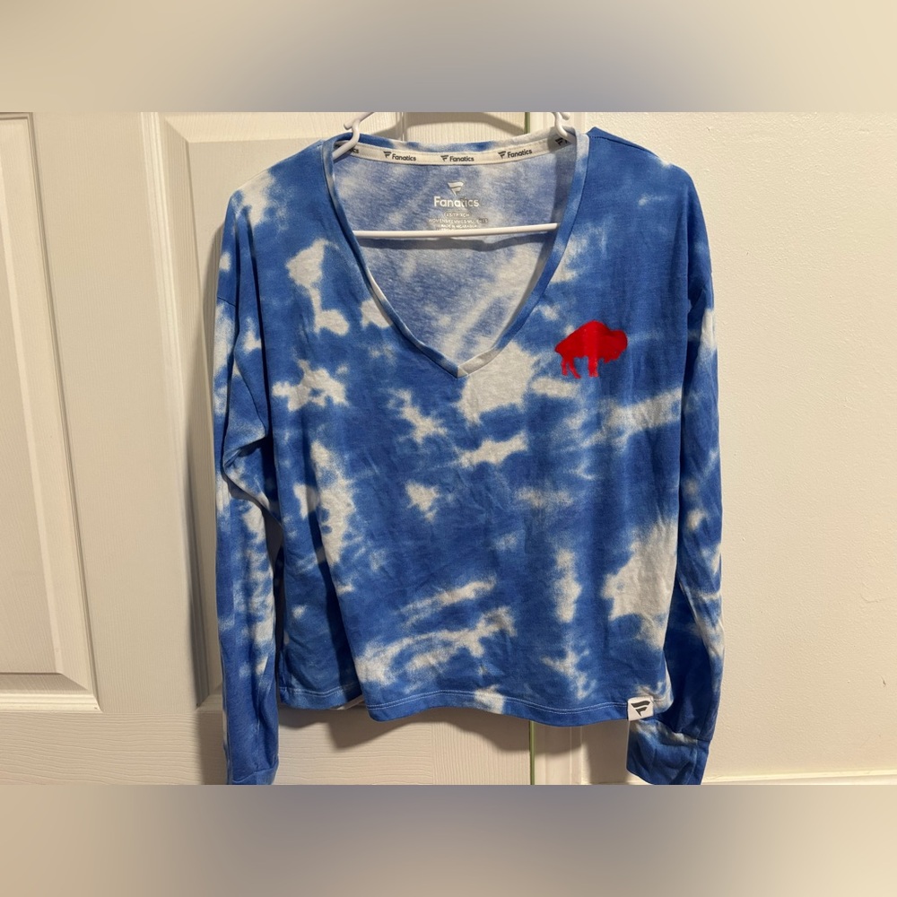 Buffalo Bills Blue Tie-Dye Long Sleeve Top